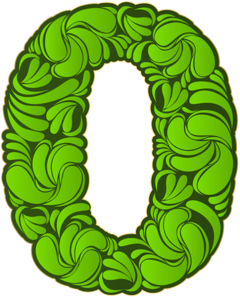 Download Number Zero Green Clipart Png Photo - Green Number Six (480x594)