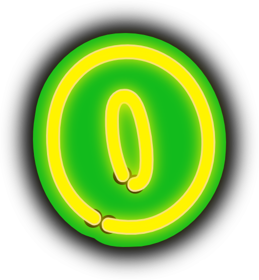 0 Neon Number Png (512x552)