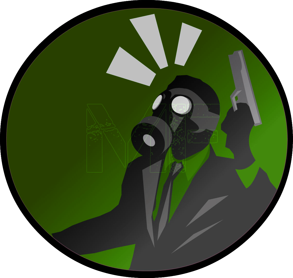 Grass Green Mafia - Gas Mask Art (1207x1145)