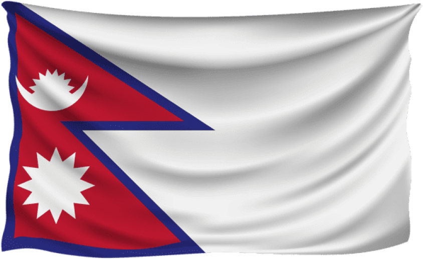 Free Png Download Nepal Wrinkled Flag Clipart Png Photo - Nepal Flag (850x523)