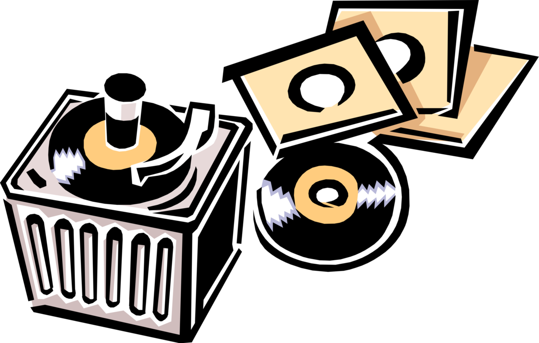 Vector Illustration Of Phonograph Record Player Turntable - Vector Illustration Of Phonograph Record Player Turntable (1101x700)