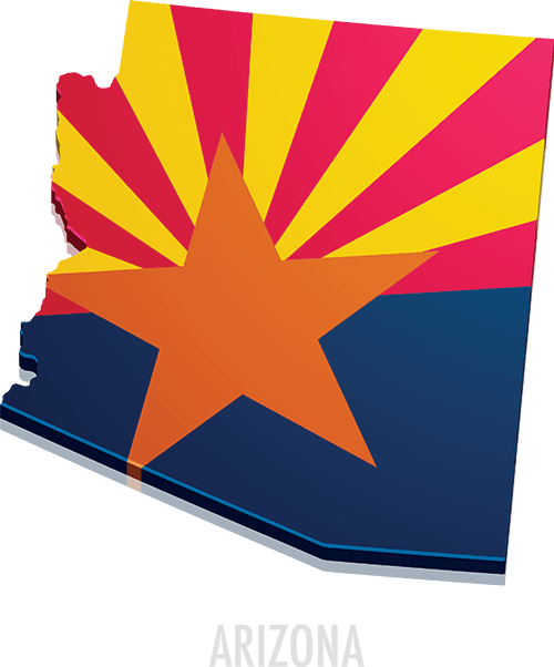Arizona Lenders Map Coverage - Arizona State Flag (500x602)