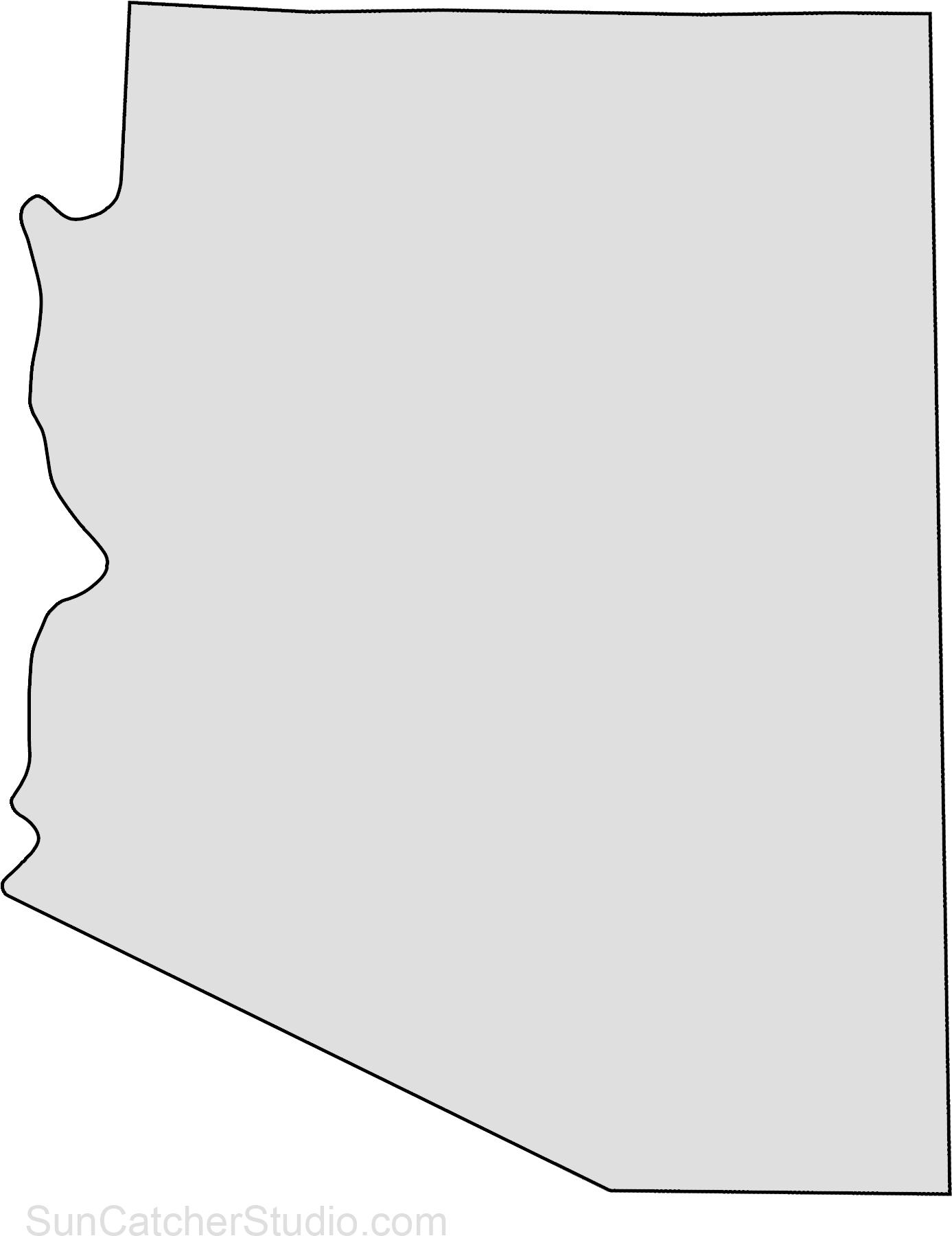 Arizona Map Outline Png Shape State Stencil Clip Art - Arizona Map Outline Png Shape State Stencil Clip Art (1387x1800)