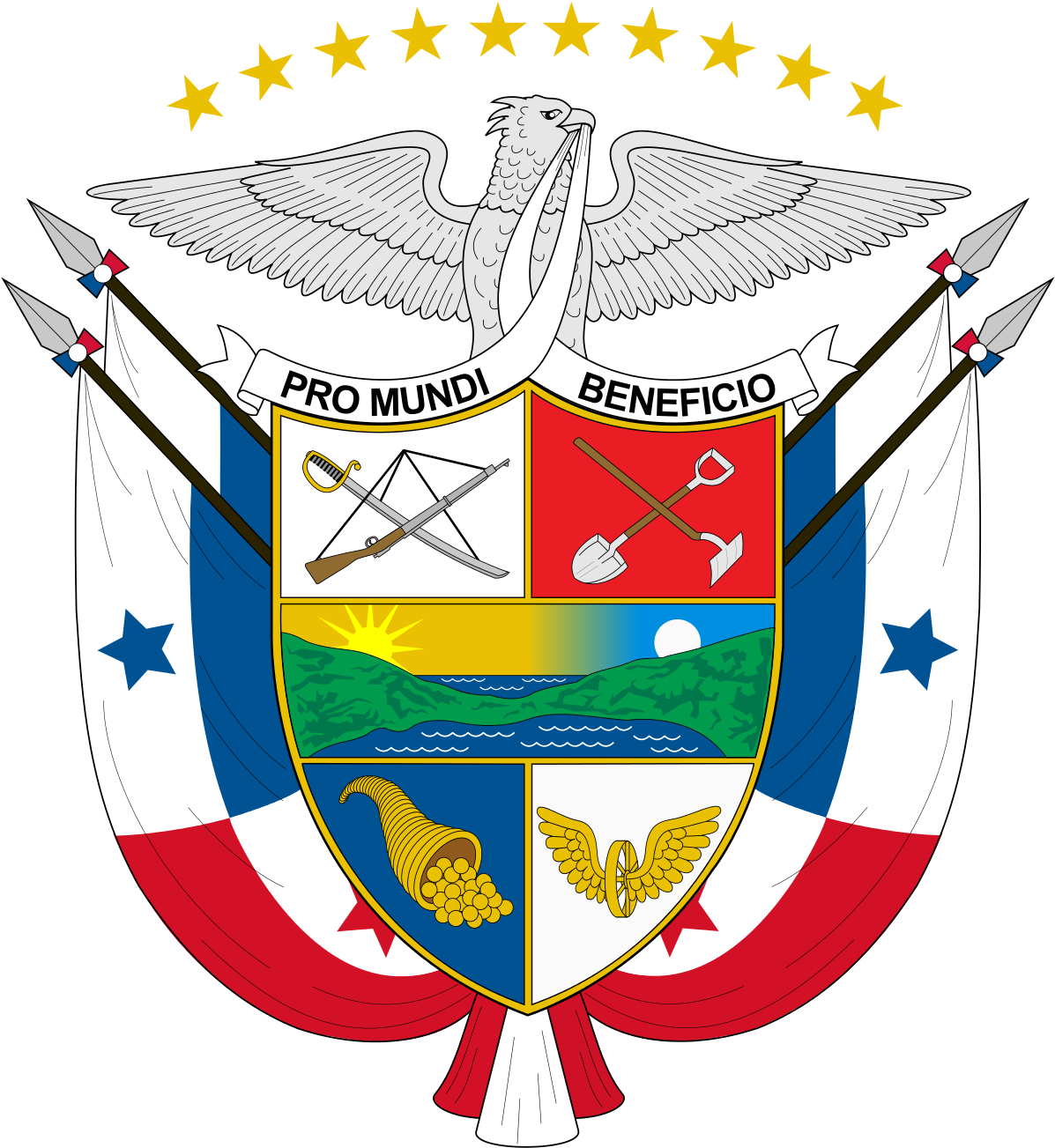 Constitution Of Panama - Escudo Nacional De Panama (1200x1325)