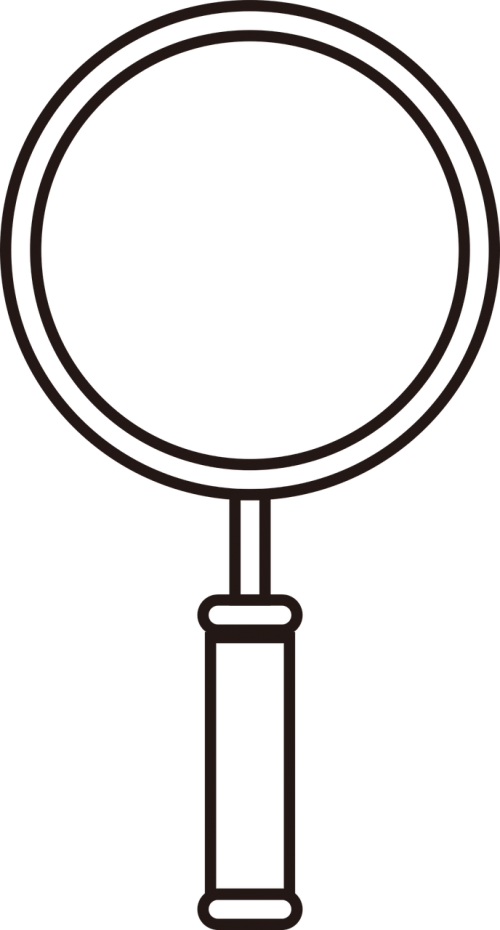 Magnifying Vector Graphics - White Magnifying Glass Clip Art (500x930)