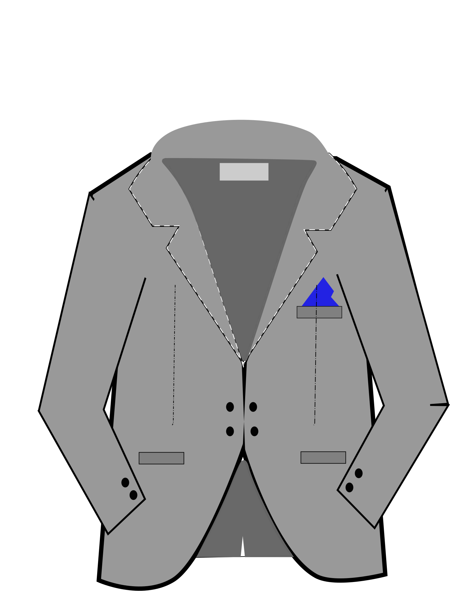 Big Image - Clipart Grey Jacket (1697x2400)