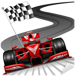 Formula 1 Red Car On Race Track Sticker • Pixers® • - Formula 1 Vector Free (400x400)