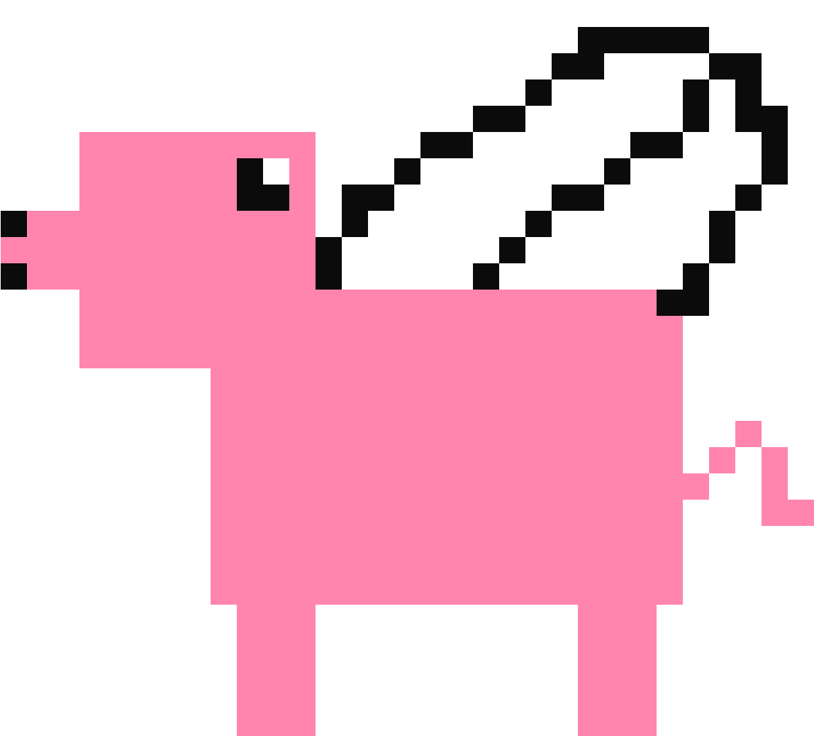 Flying Pig - Pixel Art Dessin Minecraft (1184x1184)