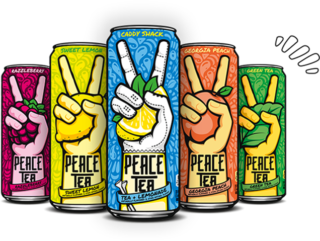 Green Tea Clipart Peach Tea - Old Peace Tea Cans (725x492)