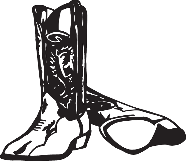 Boots Decal - Cowboy Boots Decal (600x519)