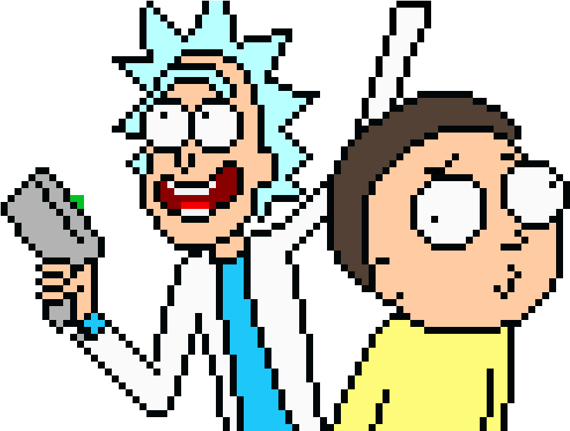 Rick And Mo Rty - Rick And Morty Pixel Art (840x620)