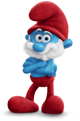 Papa Smurf Arms Crossed - Smurf Png (400x400)