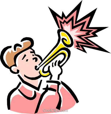 Trumpet Player Royalty Free Vector Clip Art Illustration - Trumpet Player Royalty Free Vector Clip Art Illustration (468x480)