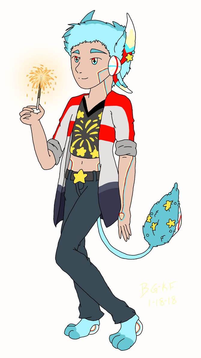 New Years Sparklers By Brigerbil-kimifae - Cartoon (670x1192)