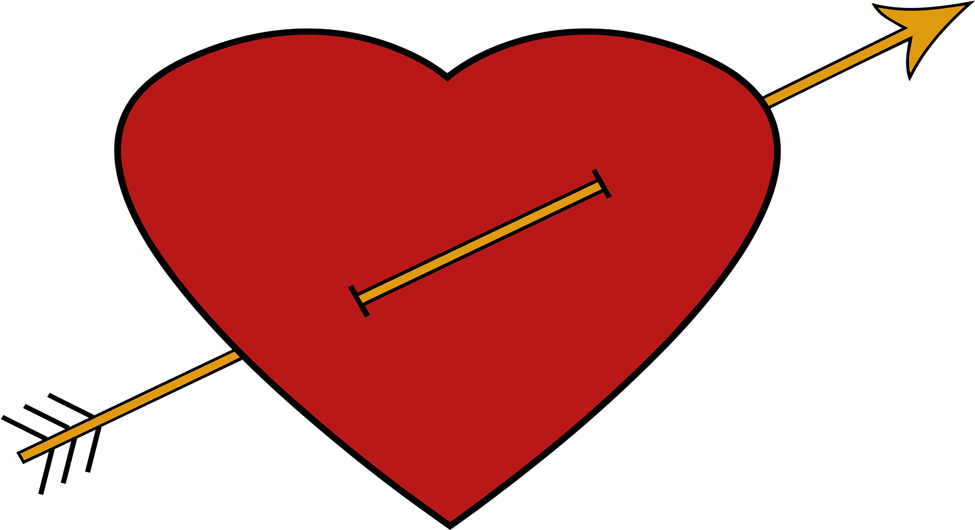 Heart With Arc Borderdownload Now Heart With Arrow - Heart (2000x1224)