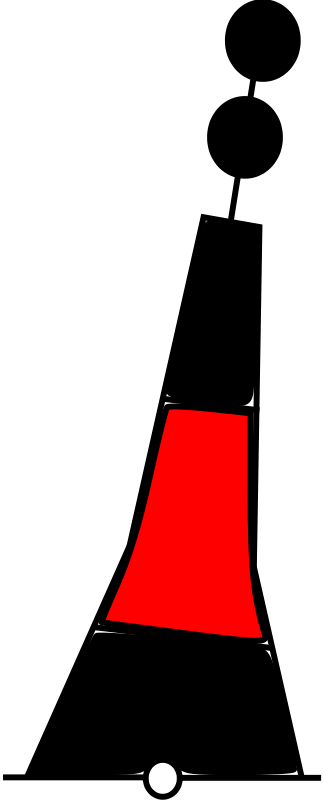Buoy Black Red Black Clip Art - Red And Black Buoy (324x800)