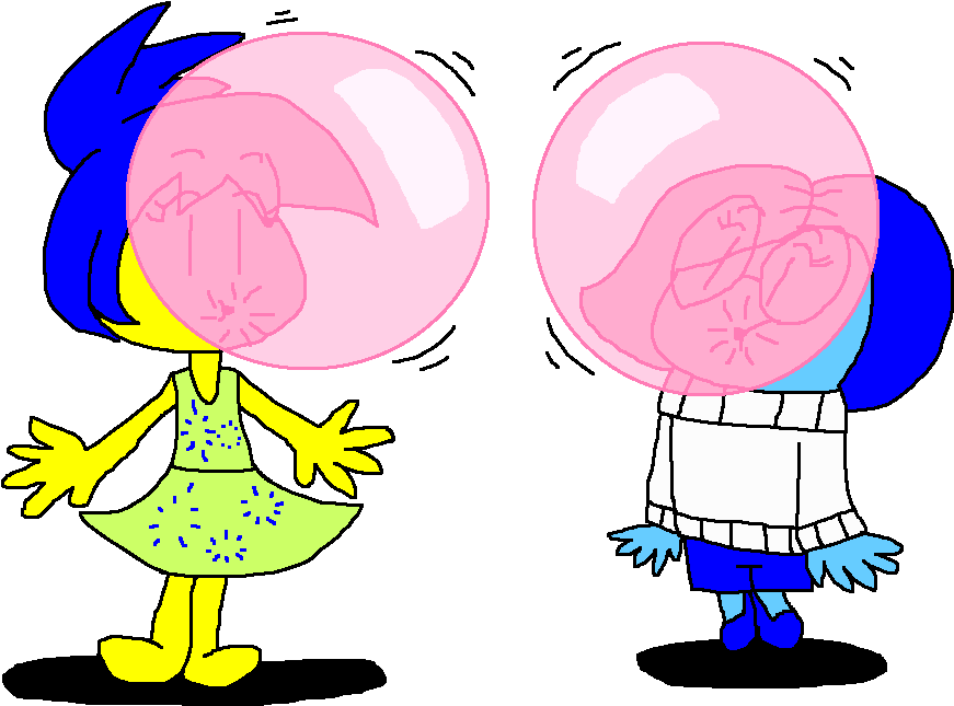 Joy And Sadness Blows Bubbles By Pokegirlrules On Deviantart - Cartoon (1024x768)