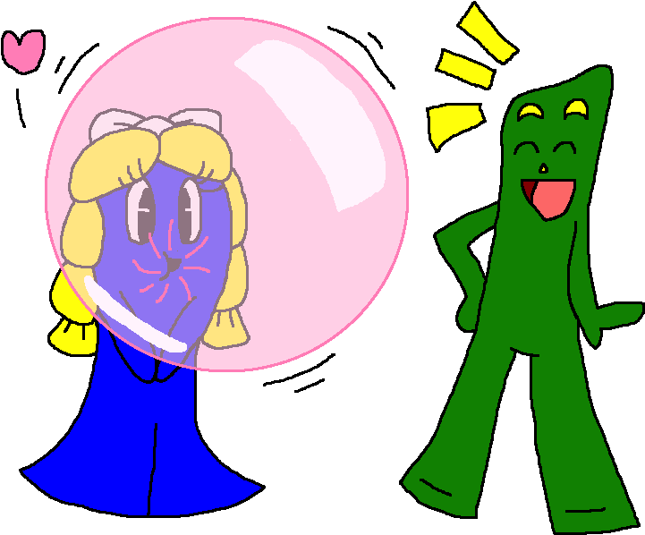 Gumby Watch Goo Blowing Bubble Gum By Pokegirlrules - Cartoon (783x640)