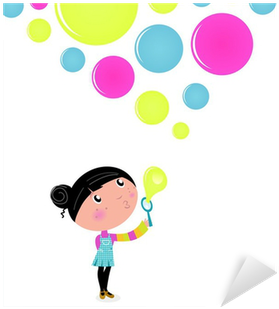 Cute Little Girl Blowing Soap Bubbles Isolated On White - Soap Bubble (400x400)