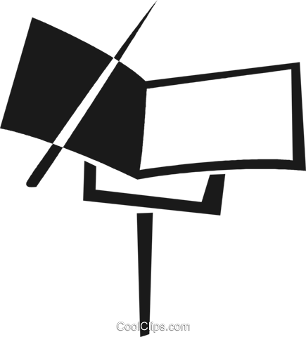Music Stand Royalty Free Vector Clip Art Illustration - Music Piece Stand Vector (435x480)