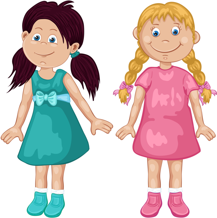 Фото, Автор Soloveika На Яндекс - Two Little Girls Clipart (761x800)
