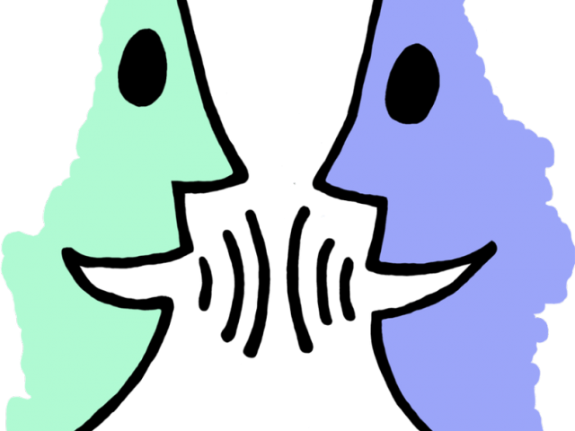 Silence Clipart Silent Letter - People Talking Clipart Png (640x480)