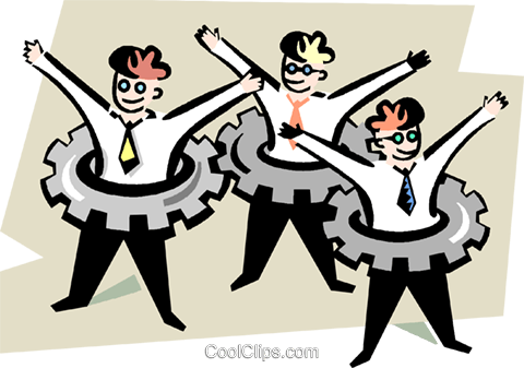 Gears Teamwork Success Royalty Free Vector Clip Art - Group Norm Hawthorne Studies (480x337)