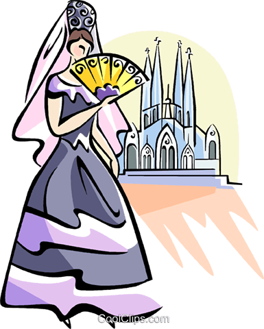 Antonio Gaudy "sagrada Familia" Royalty Free Vector - Stadium Clipart (385x480)