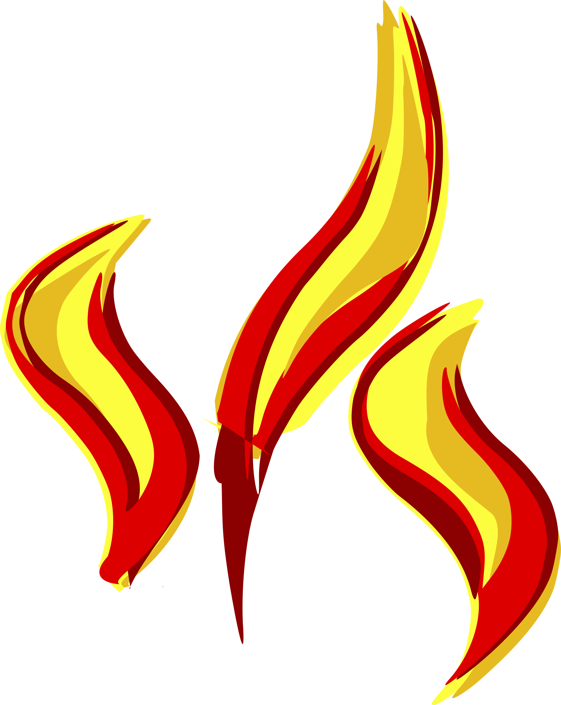 Flame Clipart Smoke - Flames Clip Art (1911x2400)