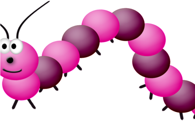 Caterpillar Clipart Pencil - Pink Caterpillar Cartoon (640x480)