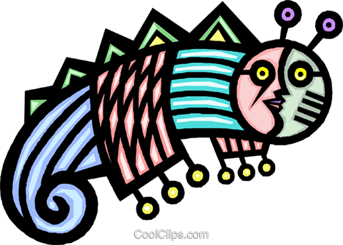 Stylized Caterpillar Royalty Free Vector Clip Art Illustration - Stylized Caterpillar Royalty Free Vector Clip Art Illustration (480x344)