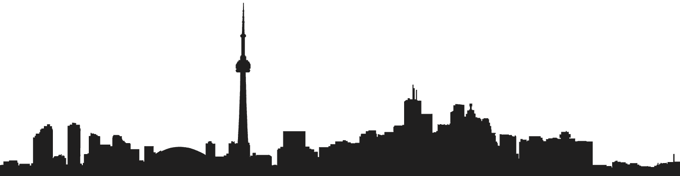 Toronto Skyline Drawing Clip Art - Toronto Skyline Black And White (1363x353)