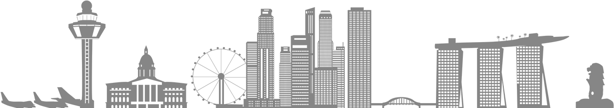 1300 X 269 14 - Singapore Skyline Vector Png (1300x269)
