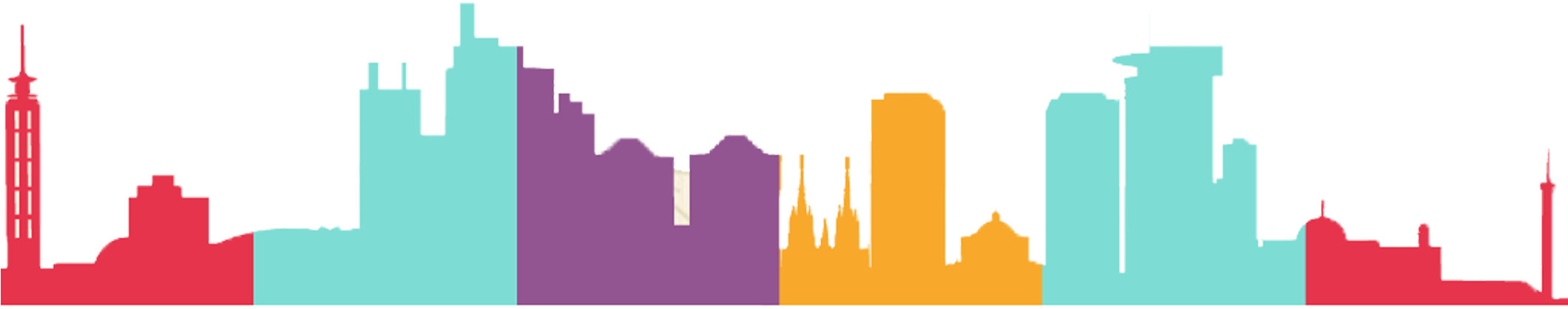 Illustration Color City Transprent Png Free Pink - Jakarta City Vector Png (2119x702)