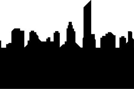 Cityscape Path Decorations Pictures Full Illustration - City Skyline Silhouette Png (450x300)