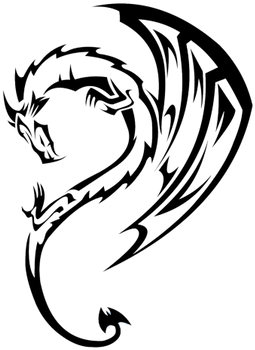 Wolf Tattoo Bold Transparent Png Stickpng - Tribal Dragon (400x400)