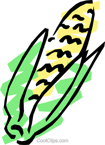 Corn On The Cob Royalty Free Vector Clip Art Illustration - Corn On The Cob Royalty Free Vector Clip Art Illustration (347x480)