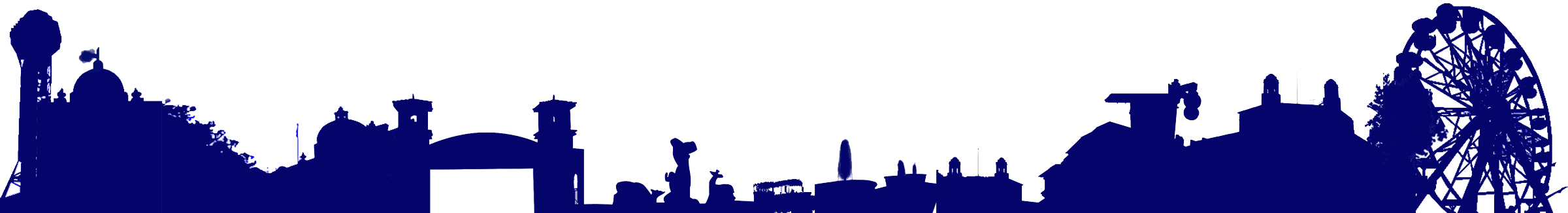 Skyline Clipart Amusement Park - Theme Park Silhouette Png (2400x326)