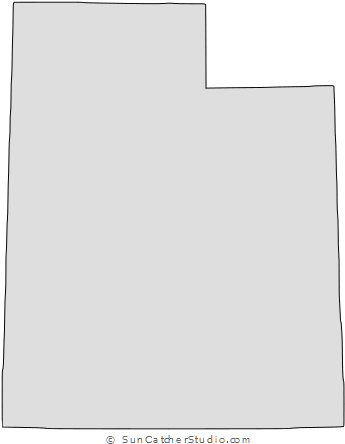 Utah Map Outline Clipart Utah Map Outline Clipart - Monochrome (350x450)