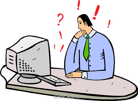 Confused Clipart Transparent - Computer Confused Clipart (480x350)