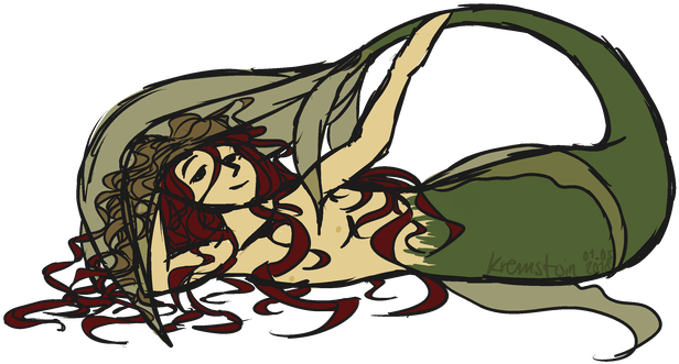 Sket-chee 8 3 Algae Mermaid By Vvandala - Illustration (656x350)