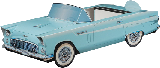 56 Ford Thunderbird Car Carton Goodies Amp Deco Americaine - Vintage Car Box (600x301)