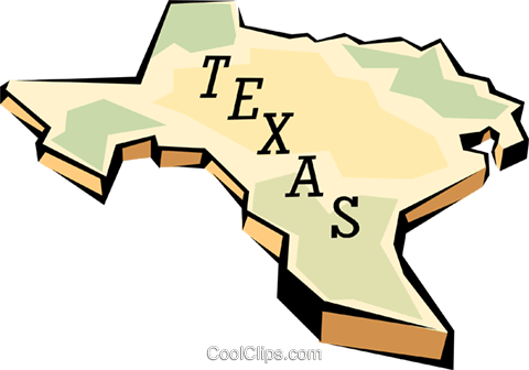 Texas State Map Royalty Free Vector Clip Art Illustration - Texas (480x336)
