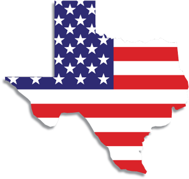 Menu - Texas Shape With American Flag (400x380)