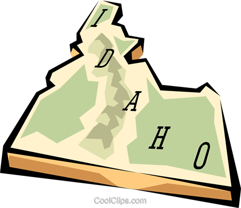 Idaho State Map Royalty Free Vector Clip Art Illustration - Idaho Clip Art (480x413)