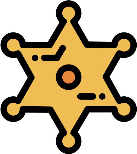 Sheriff Badge Png File - 6 Point Sheriff Badge (512x512)