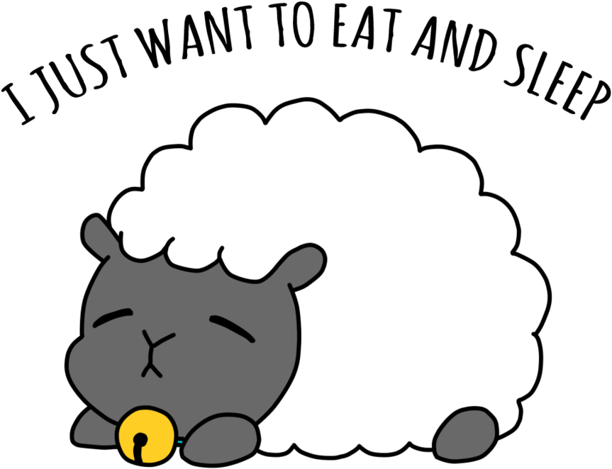 Sheep Sleep Cartoon Png (894x894)
