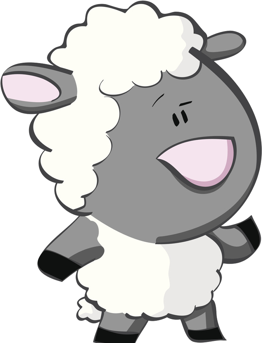 Sheep Cartoon Black And White - Drawing (1454x1174)