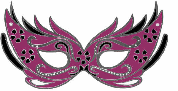 Mascara Vino Tinto Clip Art - Masquerade Clipart Free (600x307)