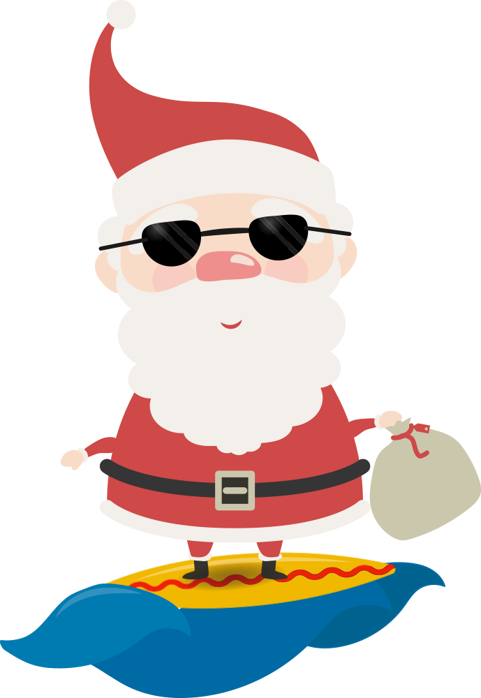 This Is A Sticker Of An Australian Santa - Cartoon (689x1000)